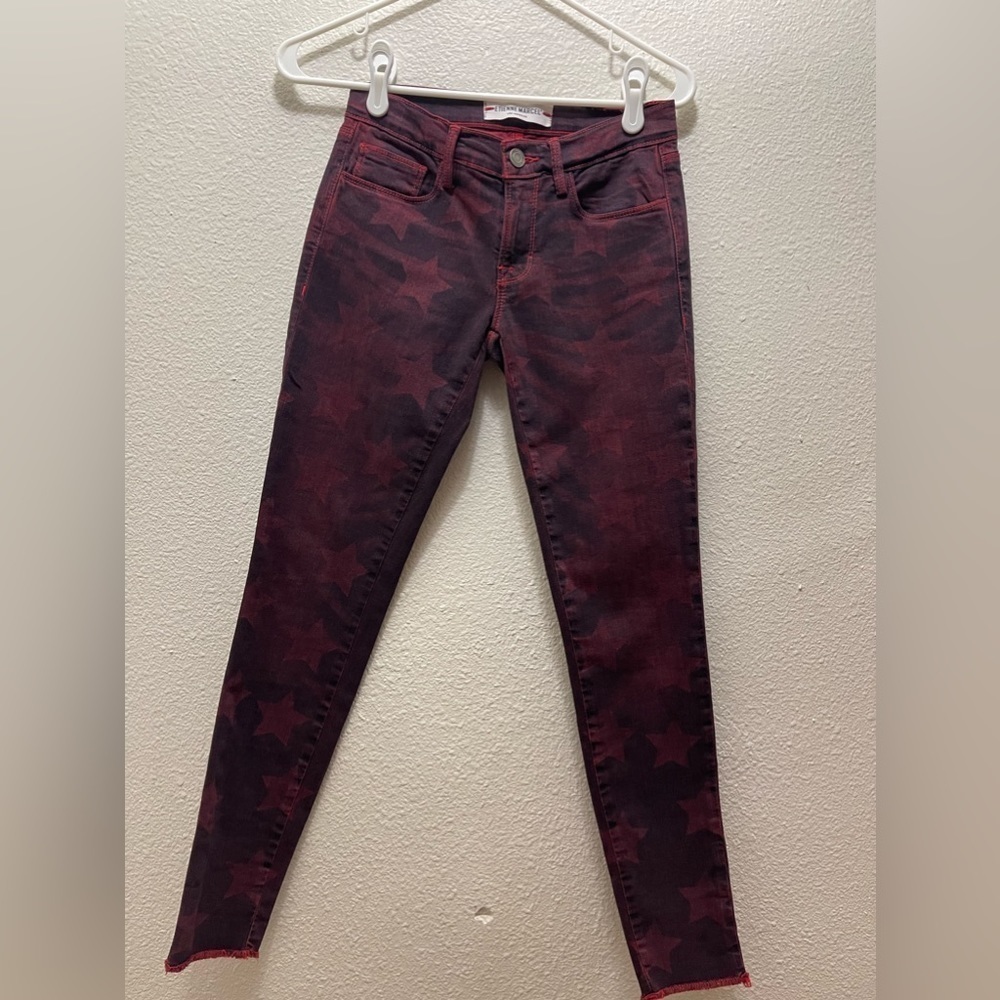Etienne Marcel "Roos" jeans with star graphic print. Mid-rise; button-zip fly. - Picture 5 of 11